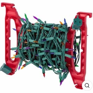 Holiday Light Wrap Storage, Red Plastic, Christmas Garland Garage Home Organizer